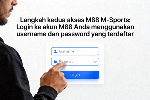 Langkah kedua akses M88 M-Sports: Login ke akun M88 Anda menggunakan username dan password yang terdaftar